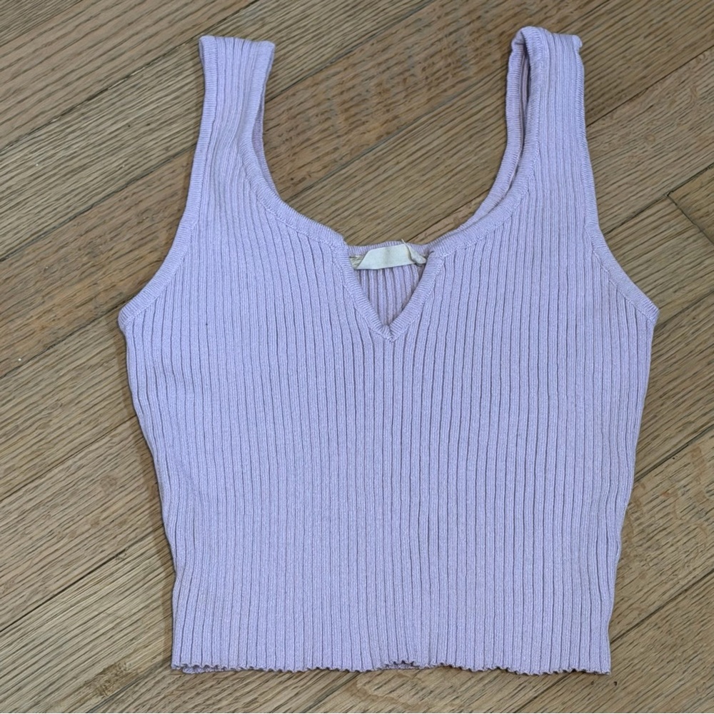 Altar'd State Lilac Ribbed Tank Top - Picture 4 of 5